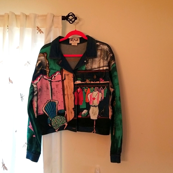 Talk of the Walk Jackets & Blazers - Talk of the Walk  painted jean jacket